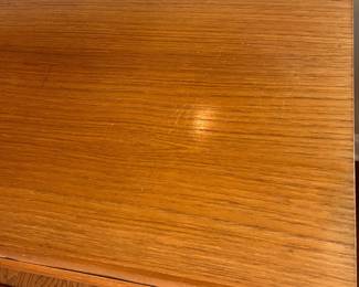 B27 - $1750. Mid Century Danish Teak Credenza with Tambour Doors.  Overall very good condition - has some minor surface scratches. Doors slide easily. Measures 59" x 19" x 31.5" tall. 