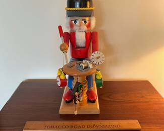 B96 - $80. Vintage Steinback Volkskunst Clock Maker Nutcracker Music Box. Measures 13.5" tall. 