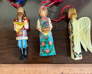 B148 - $30. Handmade Russian Ornaments "Red Box" Set. 