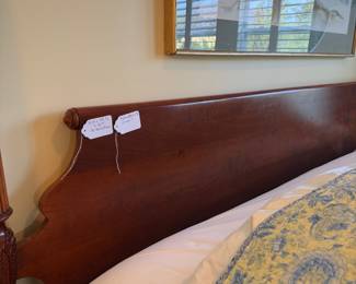 B53 - $450. King Four Poster Bed Frame. (No mattress included) Minor damage noted - please see photos. Measures 81" wide x 88" long x 80" tall. 