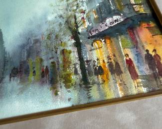 B64 - $200. Watercolor Signed Frugé  (Nestor Frugé) . Measures 22" x 18" framed.  