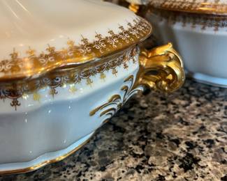 B17 - $225. Limoges China Set. Some pieces have significant wear and others are in excellent condition. Great if you need more pieces!(Has stamps from CH Field Haviland Limoges & M. Redon Limoges Special)