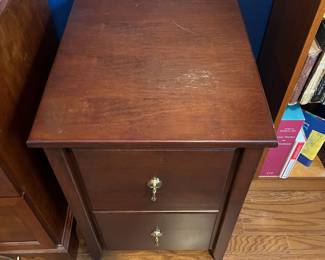B3 - $30. Small, 2 drawer filing cabinet. Measures 21.25" x 24.25" x 30.25" tall.  Sturdy and very useable but does have some surface wear on the top. 