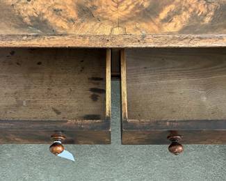 B32 - $325. 2 Drawer Antique Writing Desk. Measures 47" x 23.5" x 29.5" tall. 