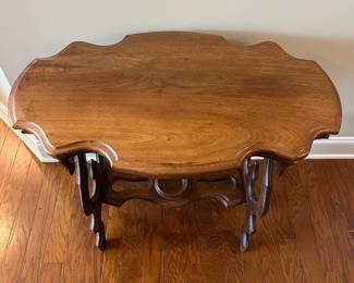 B30 - $125. Antique Parlor Table. Measures 33.75" x 20.25" x 28.25" tall. Sturdy but does have a little wiggle that I'm sure would be easy to tighten.  