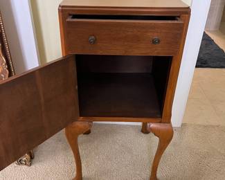 B31 - $125. Wooden Bedside Cabinet with single drawer and Door for Storage. Measures 17" x 16.5" x 32" tall. 