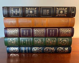 B84 - $20 EACH. The Easton Press. Tales of Mystery & Imagination. Paradise Lost. Short Stories Oscar Wilde. Poems of John Keats. Faust. 