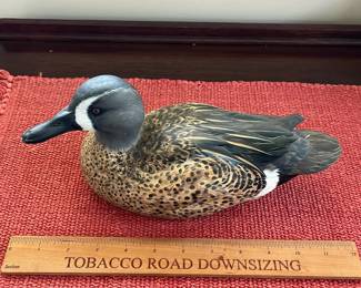 B141 - $80. Signed Duck Decoy. Has chip on the tip of the wings. 