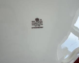 B79 - $60. Coalport Strawberry Basket Tray with Cream & Sugar. Excellent Condition. 
