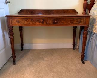 B32 - $325. 2 Drawer Antique Writing Desk. Measures 47" x 23.5" x 29.5" tall. 