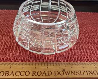 B134 - $75. Waterford Tralee Crystal Bowl. Measures 7" x 3.25" tall. 