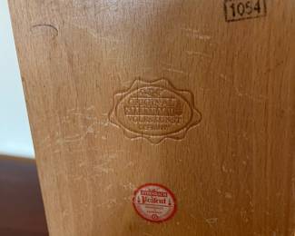 B96 - $80. Vintage Steinback Volkskunst Clock Maker Nutcracker Music Box. Measures 13.5" tall. 