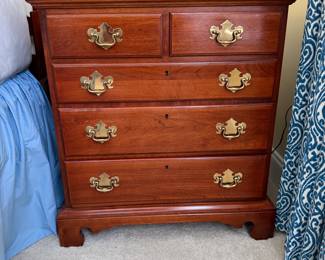 B50 - $350. PAIR of 5 Drawer Link Taylor Nightstands. Measures 27" x 17" x 29.5" tall. 