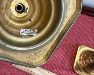 B123 - $25. PAIR of Brass Candlesticks. Measures 10" tall. 
