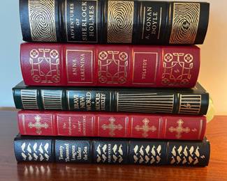 B90 - $30 Each. The Easton Press. Anna Karenina. Adventures of Sherlock Holmes. Brave New World + Aldous Huxley. The Confessions of Saint Augustine. Twenty Thousand Leagues Under the Sea. 