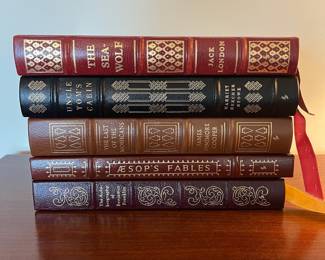 B81 - $20 EACH. The Easton Press. The Sea-Wolf. Uncle Tom's Cabin. The Last of the Mohicans. Aesop's Fables. The Autobiography of Benjamin Franklin. 