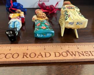B148 - $30. Handmade Russian Ornaments "Red Box" Set. 