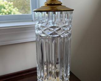 B44 - $350. Waterford Table Lamp. Shade & Lamp are marked. Measures 30" tall. 