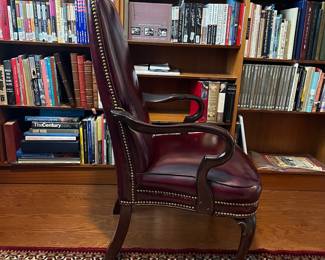 B1 - $250. Leather Arm Chair. (Likely Hancock & Moore) Excellent Condition. Measures 25" wide x 26" deep x 43" tall. Floor to seat is 18". 