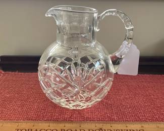 B136 - $25. Crystal Pitcher. Measures 7.25" tall. (Probably a Gorham Pattern)