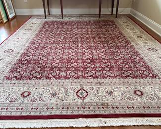 B42 - $395. Dining Room Rug. Measures 92" x 10'. Has a stain on one end toward the edge - see photos. 