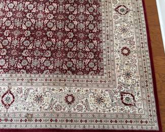 B42 - $395. Dining Room Rug. Measures 92" x 10'. Has a stain on one end toward the edge - see photos. 