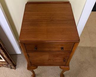 B31 - $125. Wooden Bedside Cabinet with single drawer and Door for Storage. Measures 17" x 16.5" x 32" tall. 