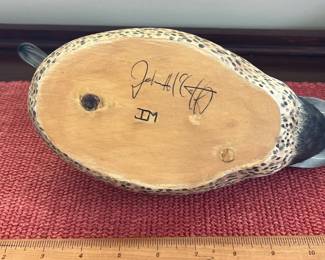 B141 - $80. Signed Duck Decoy. Has chip on the tip of the wings. 