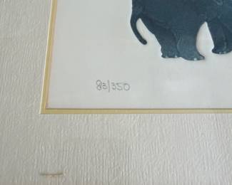B60 - $85. Nancy Nemec. Elephant Walk III signed and numbered lithograph #83/350. Measures 26.75" x 15.25". 