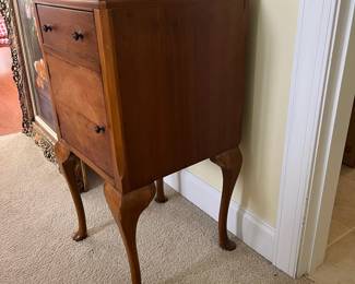 B31 - $125. Wooden Bedside Cabinet with single drawer and Door for Storage. Measures 17" x 16.5" x 32" tall. 