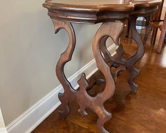B30 - $125. Antique Parlor Table. Measures 33.75" x 20.25" x 28.25" tall. Sturdy but does have a little wiggle that I'm sure would be easy to tighten.  