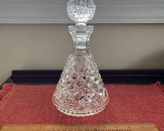B128 - $50. Waterford Roly Poly Alana Decanter & Stopper. Measures 10.5" tall. 