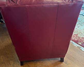 B26 - $250. Red Leather Recliner from Whitley Furniture Galleries - made in Hickory NC.  Measures 32" wide x 38" deep x 40" tall. Very comfortable recliner.  