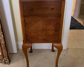 B31 - $125. Wooden Bedside Cabinet with single drawer and Door for Storage. Measures 17" x 16.5" x 32" tall. 