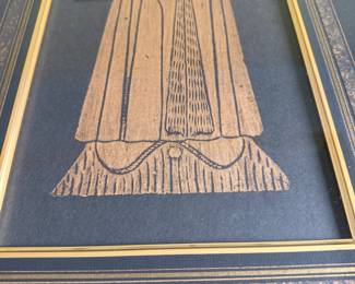 B62 - $60. PAIR of Brass Rubbings. Framed they each measure 14.5" x 25". 