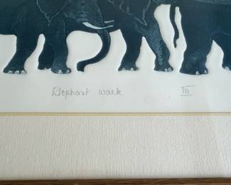 B60 - $85. Nancy Nemec. Elephant Walk III signed and numbered lithograph #83/350. Measures 26.75" x 15.25". 
