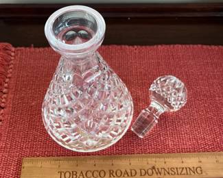 B128 - $50. Waterford Roly Poly Alana Decanter & Stopper. Measures 10.5" tall. 
