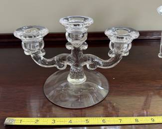 B45 - $50 PAIR Cambridge Candelabra Epergne. Measures 8" tall x 9" wide.  