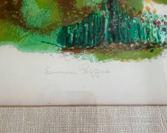 B56 - $225. Summer Poppies #2/300. Ronald Julius Christensen. Measures 29.75" x 25.5" framed. 