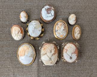 Shell Cameo Brooches