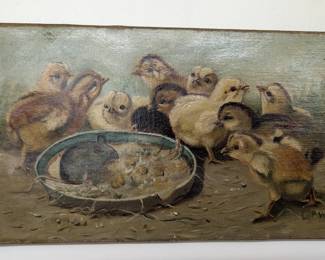 Oil Painting of Chicks