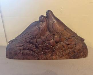 Carved Wood Folk Art Dove Sculpture