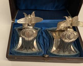 Sterling Silver Napkin Rings, Butterflies