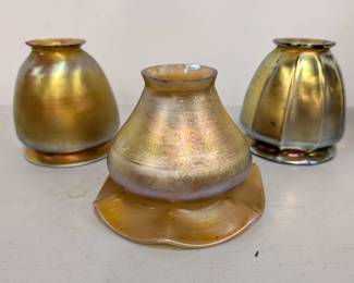 Steuben Gold Aurene Glass Shades