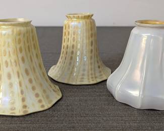 Iridescent Art Glass Shades, attr. to Steuben