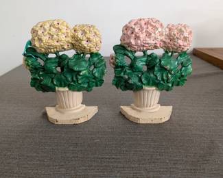 Cast Iron Flower Basket Doorstops