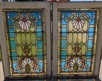 Shell & Palmette Stained Glass Windows