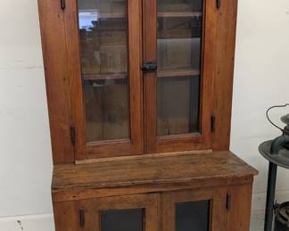 Glazed Step-Back Diminutive Cupboard