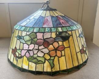 Leaded Glass Hanging Shade, Attributed to Wilkinso