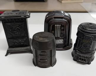 Cast Iron and Porcelain Stove Banks